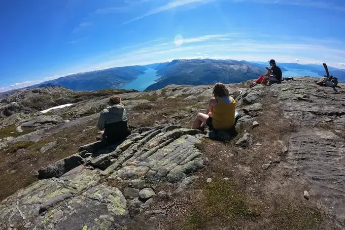Fjordwandeltocht berg oksen