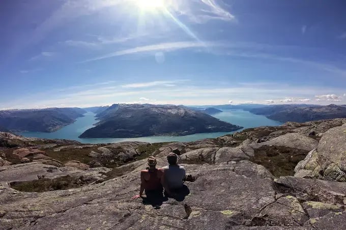 Fjordwandeltocht berg oksen