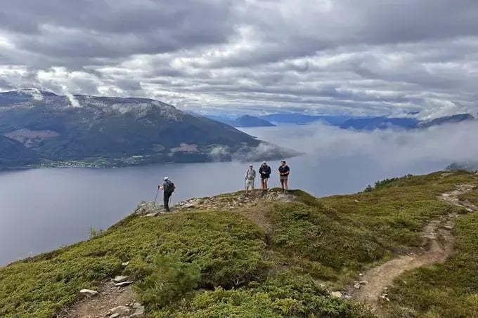 Fjordwandeltocht berg oksen