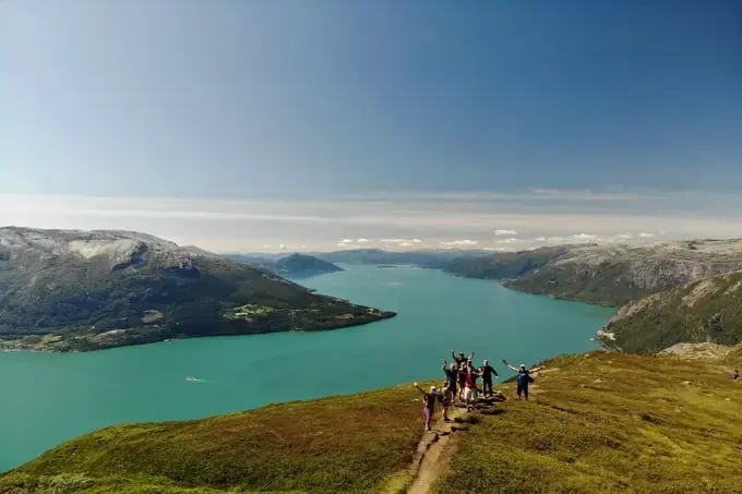 Fjordwandeltocht berg oksen