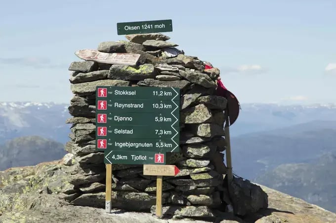 Fjordwandeltocht berg oksen