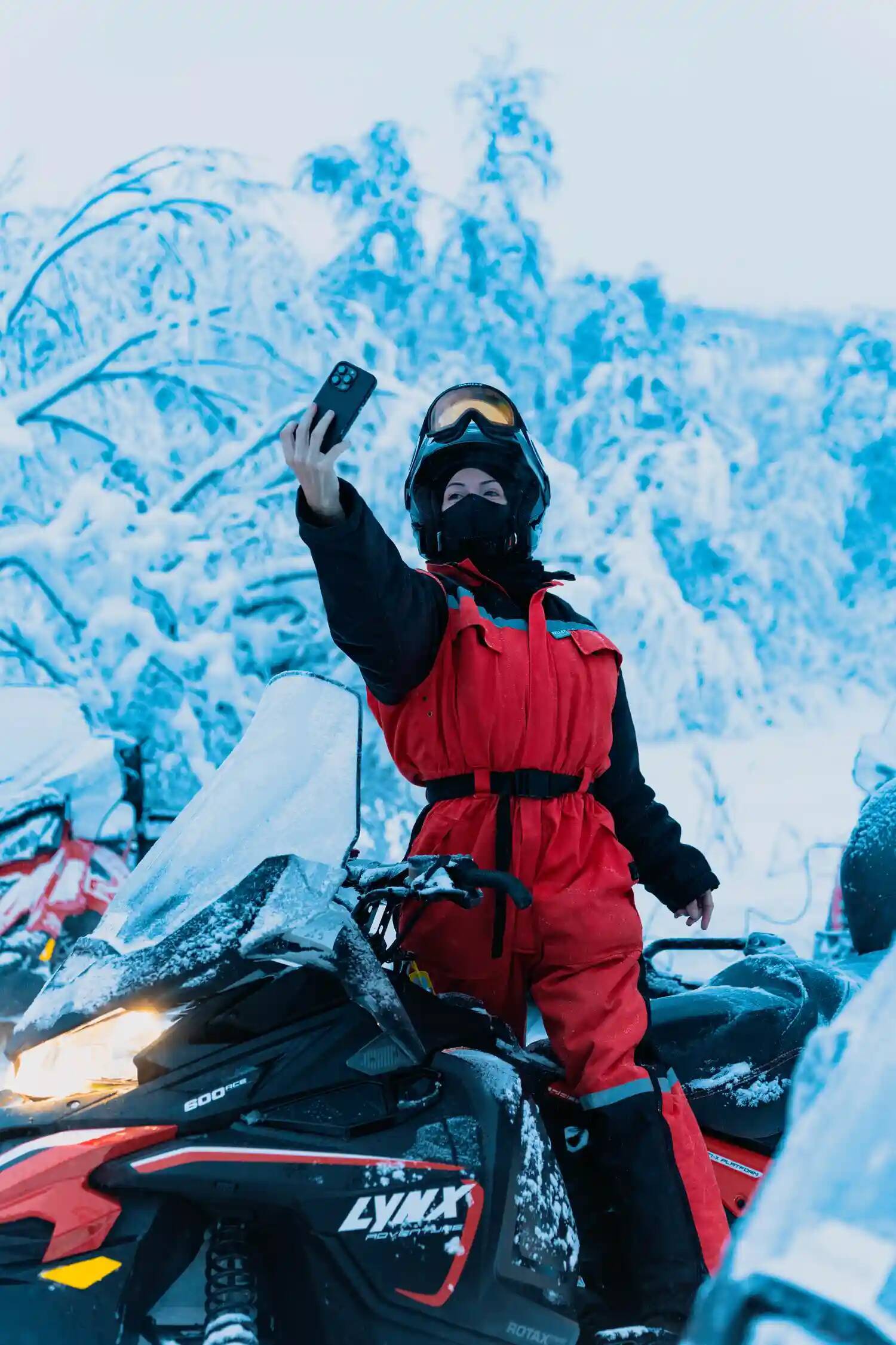 Sneeuwscooter in Alta, Noorwegen 